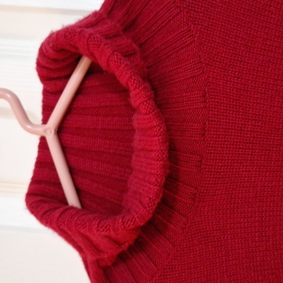 Vintage Evan Picone Red Turtleneck Black Roses Sz.L GUC - Picture 6 of 11